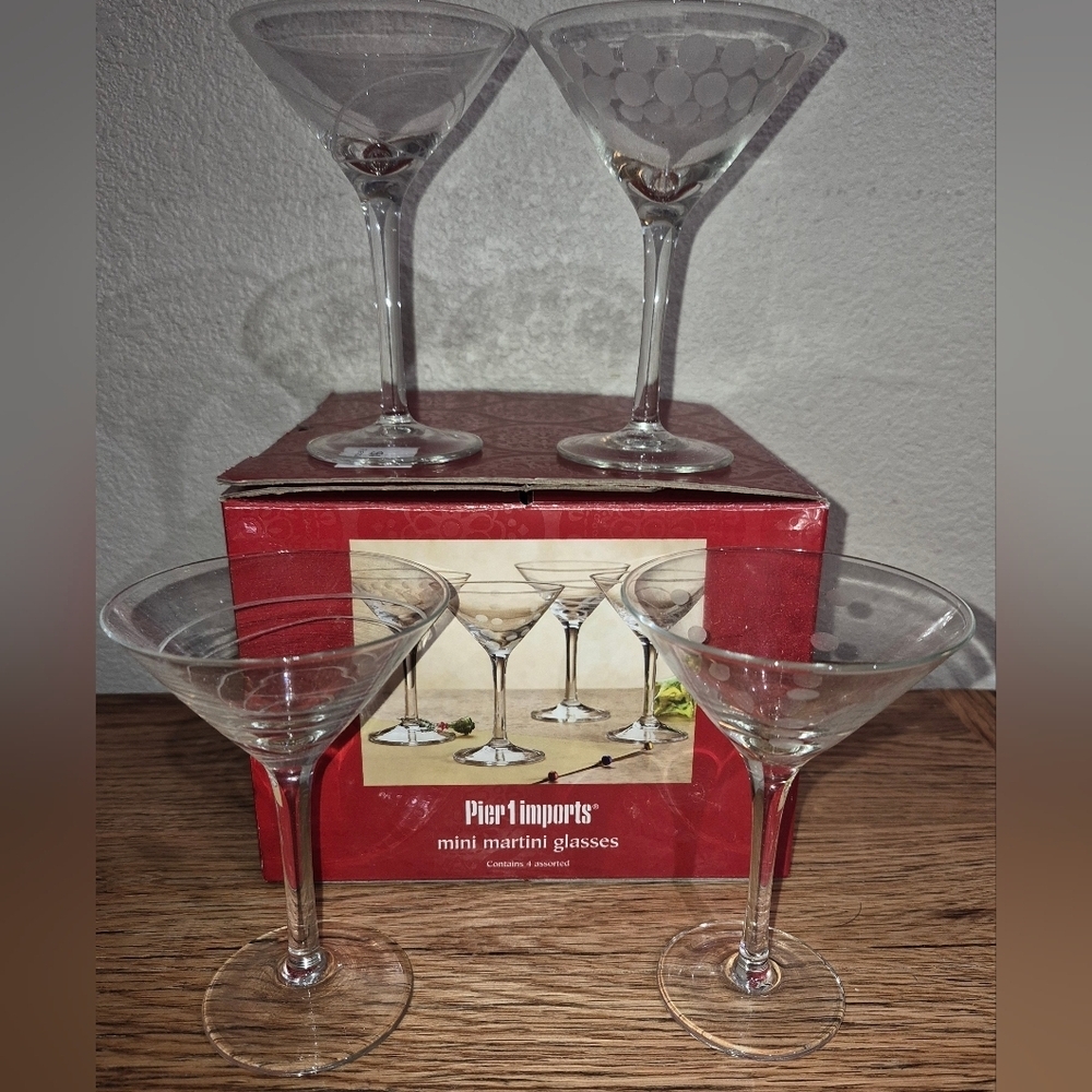 Pier 1 Imports Mini Martini Glasses, Lot Of 4